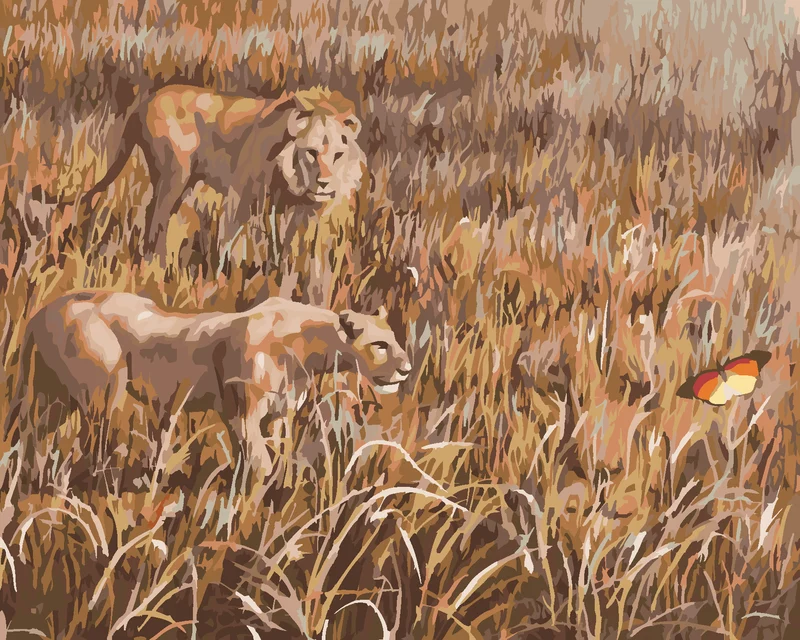Diamond painting - LÖWE AUF DER JAGD (D. RUSTY RUST)