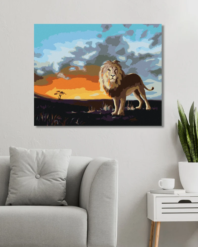 Diamond painting - LÖWE BEI SONNENUNTERGANG (D. RUSTY RUST)