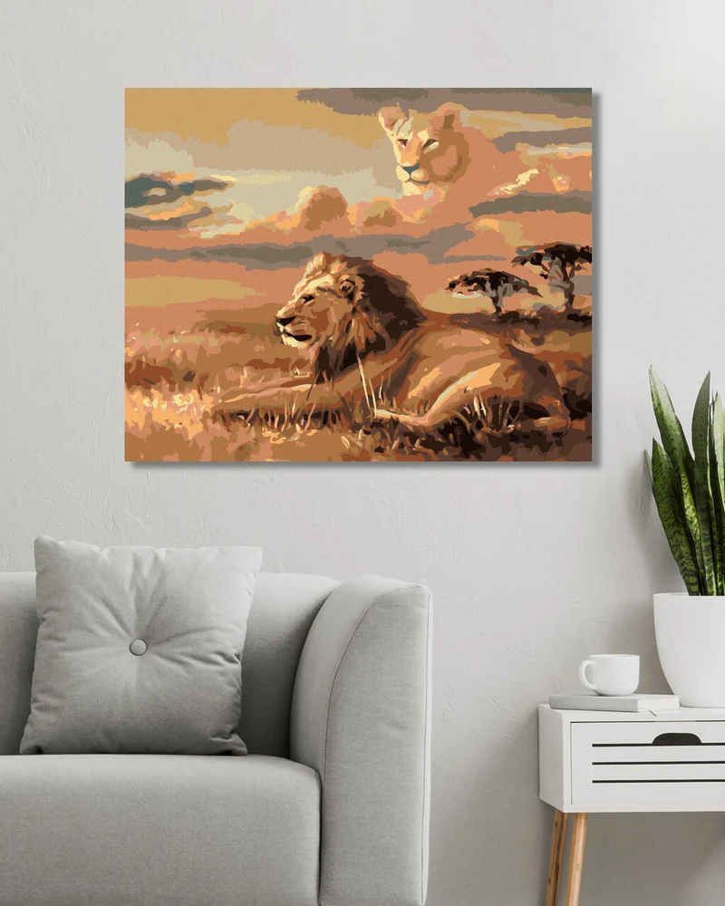 Diamond painting - LÖWE UND ILLUSION EINER LÖWIN (D. RUSTY RUST)