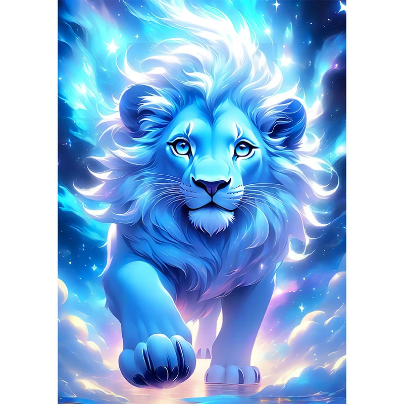 5D Diamond Painting – Blue Lion