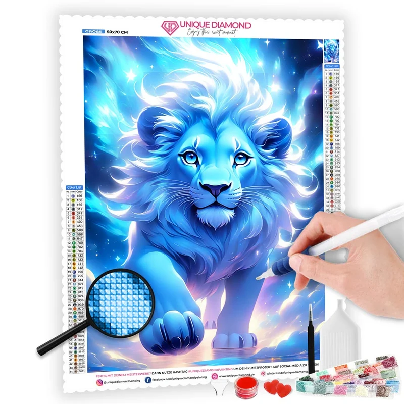 5D Diamond Painting – Blue Lion