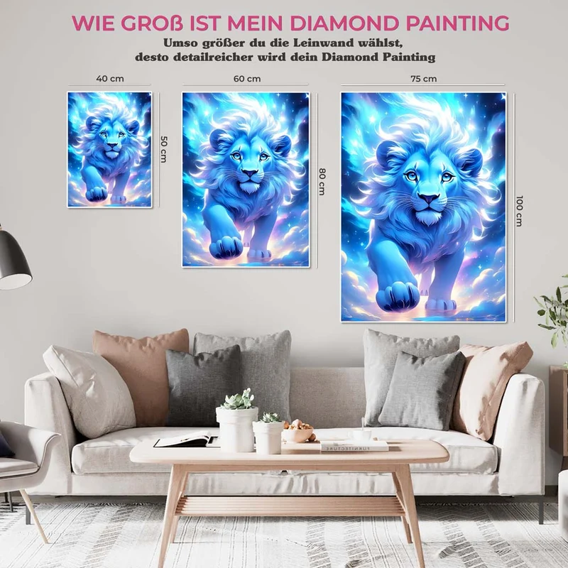 5D Diamond Painting – Blue Lion
