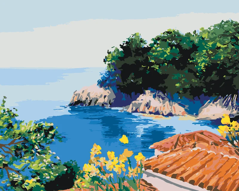 Diamond painting - SOMMERHAUS IN DER BUCHT