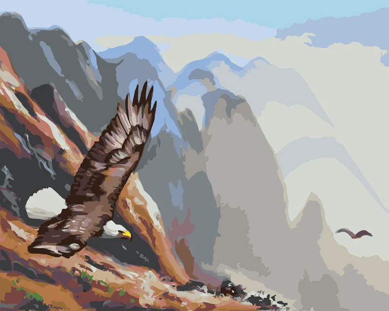 Diamond painting - FLIEGENDER ADLER IN DEN BERGEN (D. RUSTY RUST)