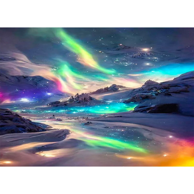 5D Diamond Painting – Aurora Landschaft