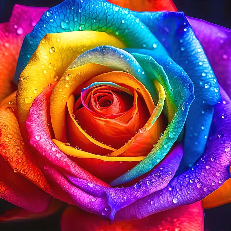5D Diamond Painting – Farbige Rose
