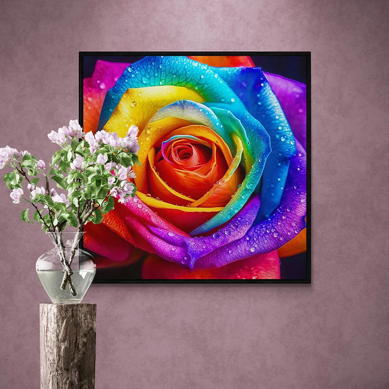 5D Diamond Painting – Farbige Rose