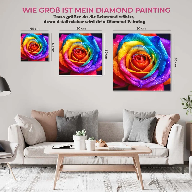 5D Diamond Painting – Farbige Rose