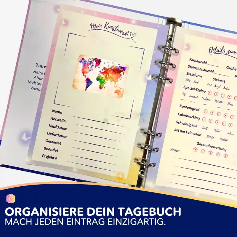 Aufkleber 5er-Set - Bunte Weltkarte