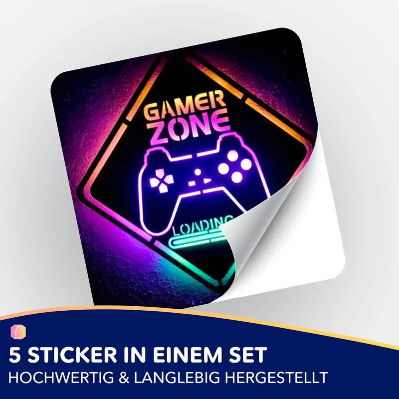 Aufkleber 5er-Set - Gamer Zone