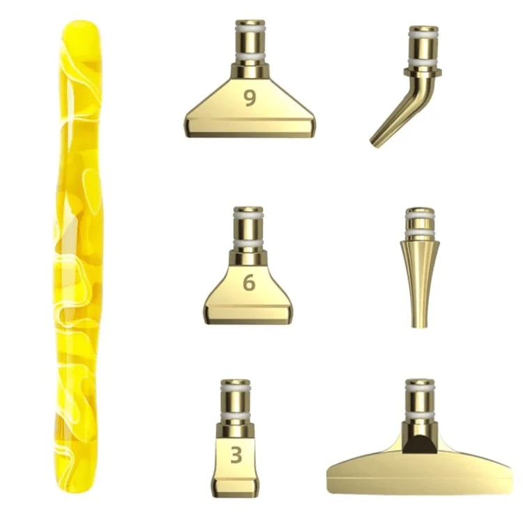 Ergonomischer Stift mit 6 Metall Aufsätzen - Diamond Painting