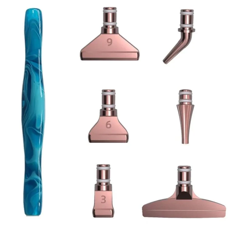 Ergonomischer Stift mit 6 Metall Aufsätzen - Diamond Painting