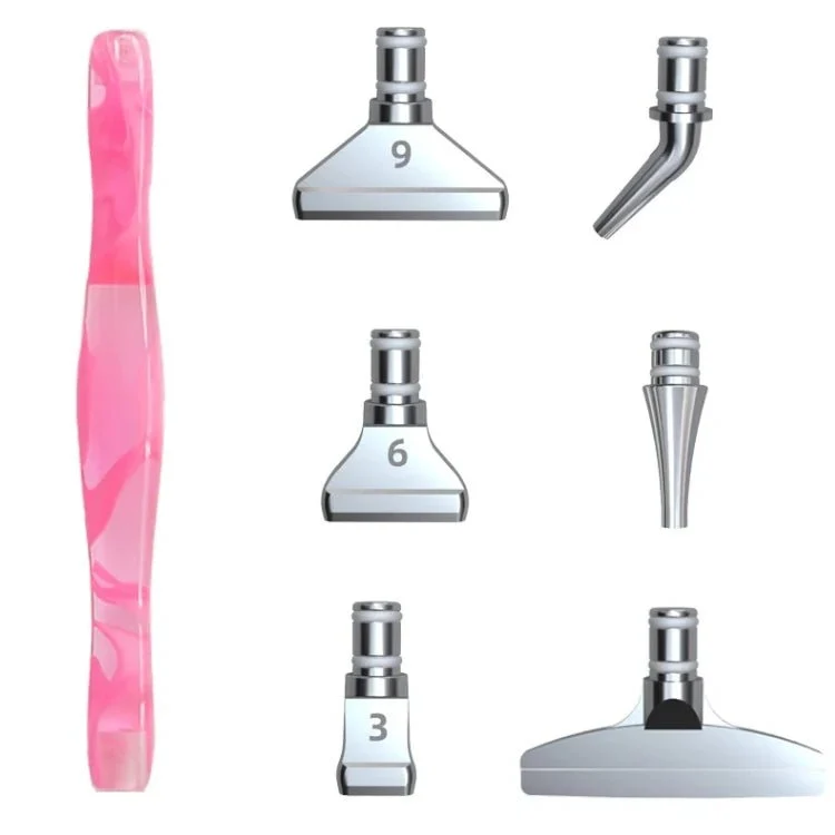 Ergonomischer Stift mit 6 Metall Aufsätzen - Diamond Painting