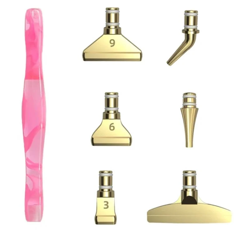 Ergonomischer Stift mit 6 Metall Aufsätzen - Diamond Painting