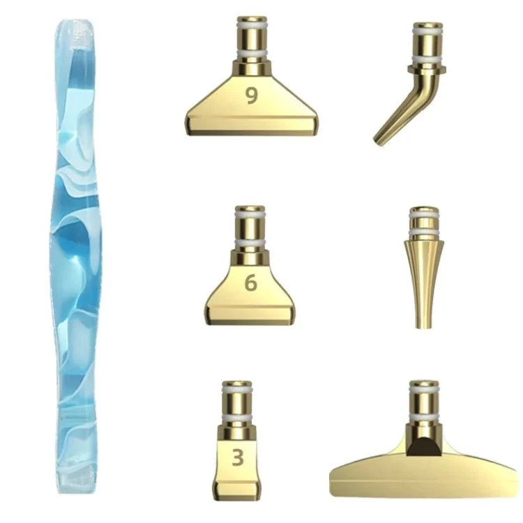 Ergonomischer Stift mit 6 Metall Aufsätzen - Diamond Painting