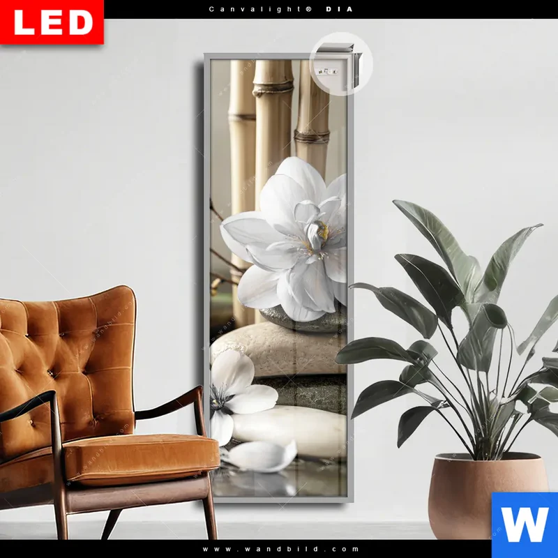 Leuchtbild Acrylglas Canvalight® DIA | Blüten der Stille | Schmal