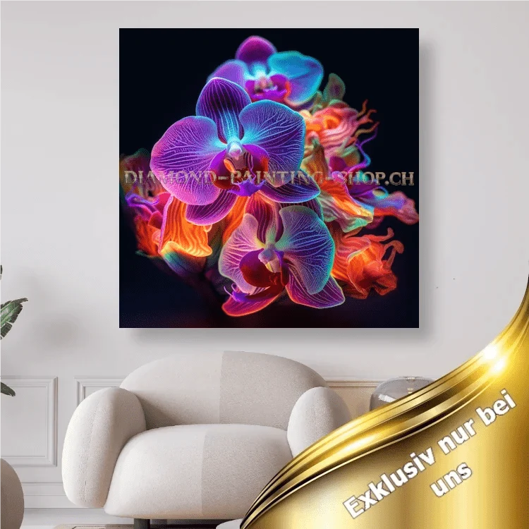 Orchideen Multicolor - 5D DIY Diamond Painting