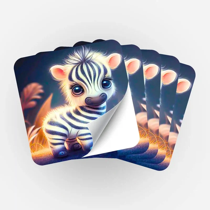 Aufkleber 5er-Set - Süsses Zebrababy