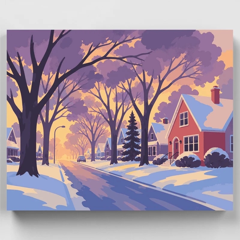 Edmonton Snowy Elms - Paint by Numbers Kit