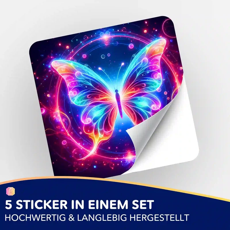 Aufkleber 5er-Set - Circle of Butterfly