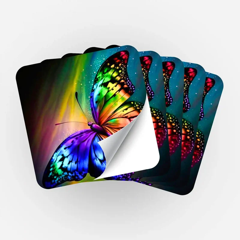 Aufkleber 5er-Set - Bunter Schmetterling