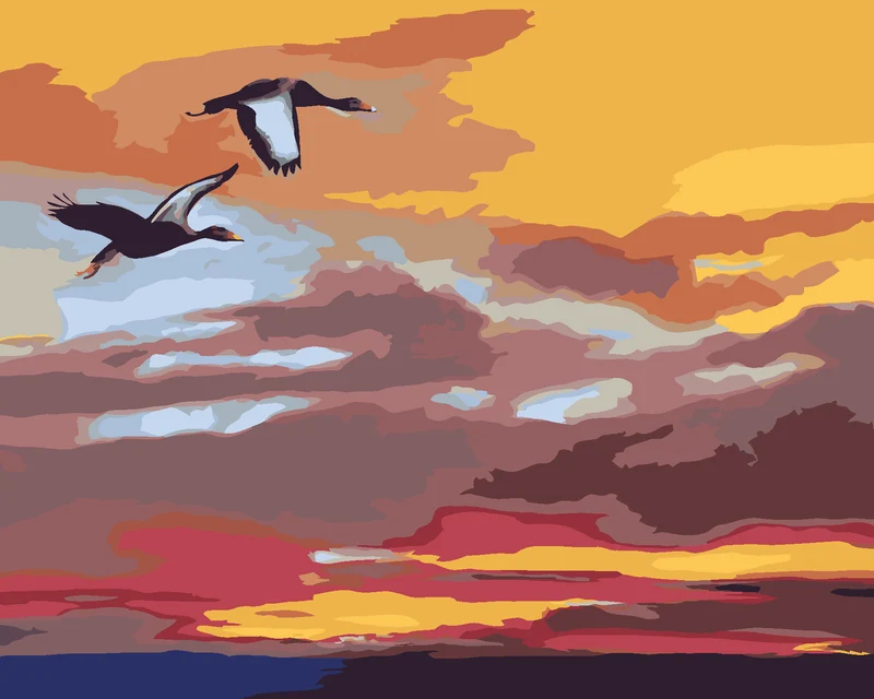 Diamond painting - FLIEGENDE ENTEN (D. RUSTY RUST)
