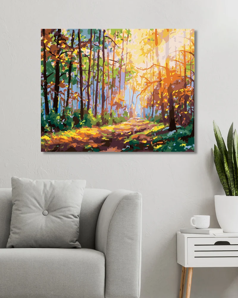 Diamond painting - WALD MIT SONNENSPIEGELUNG