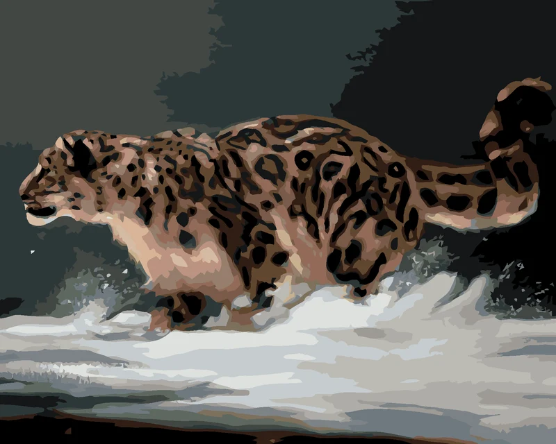 Diamond painting - LEOPARD IM SCHNEE (D. RUSTY RUST)