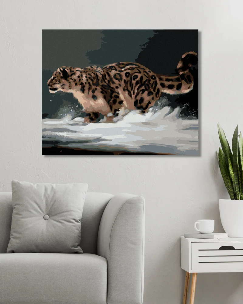 Diamond painting - LEOPARD IM SCHNEE (D. RUSTY RUST)