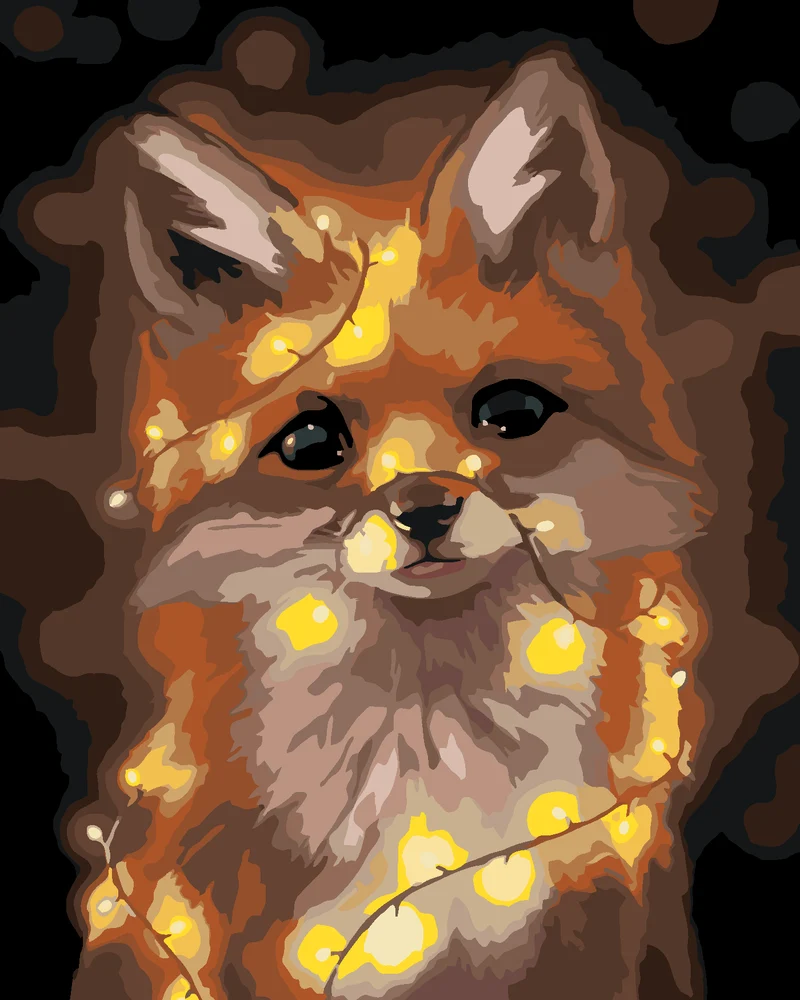 Diamond painting - FUCHS MIT LICHTERN