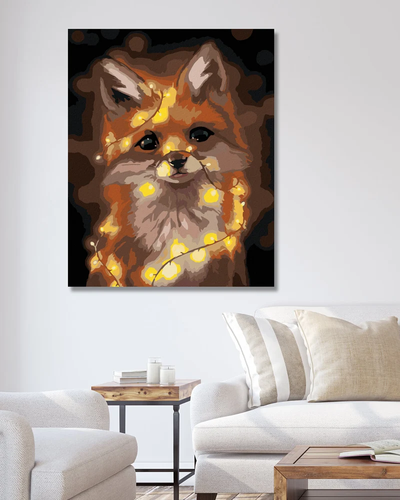 Diamond painting - FUCHS MIT LICHTERN