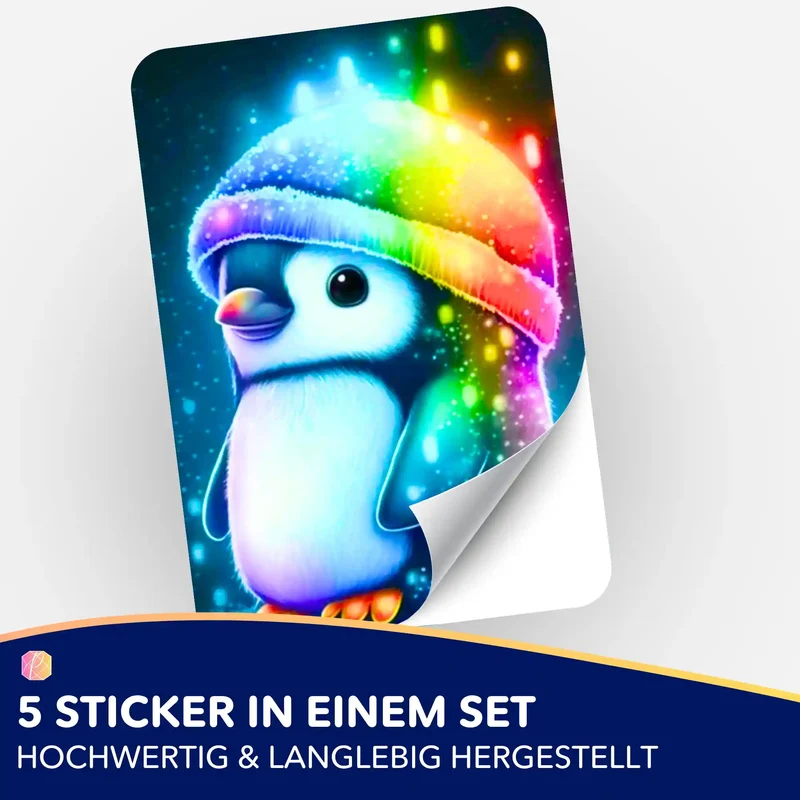 Aufkleber 5er-Set - Kleiner Pinguin
