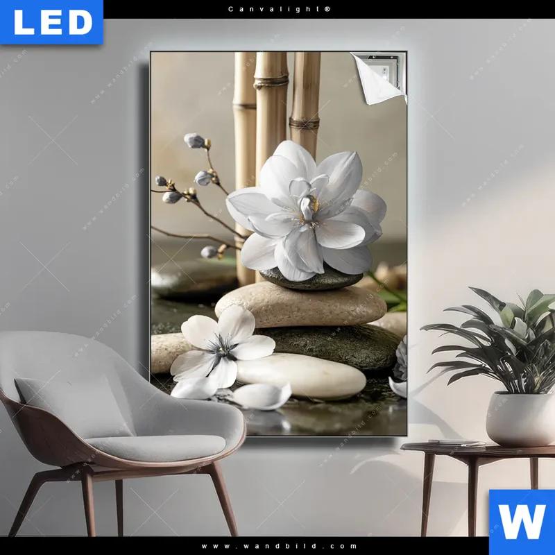 Canvalight® Leuchtbild | Blüten der Stille | Hochformat