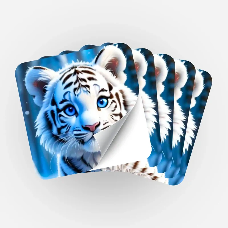 Aufkleber 5er-Set - Schneetigerbaby