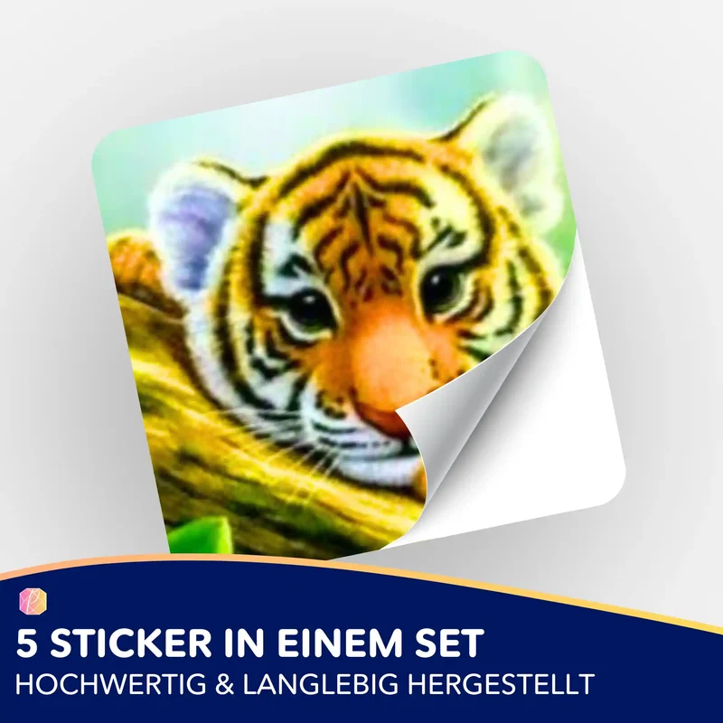 Aufkleber 5er-Set - Tigerbaby