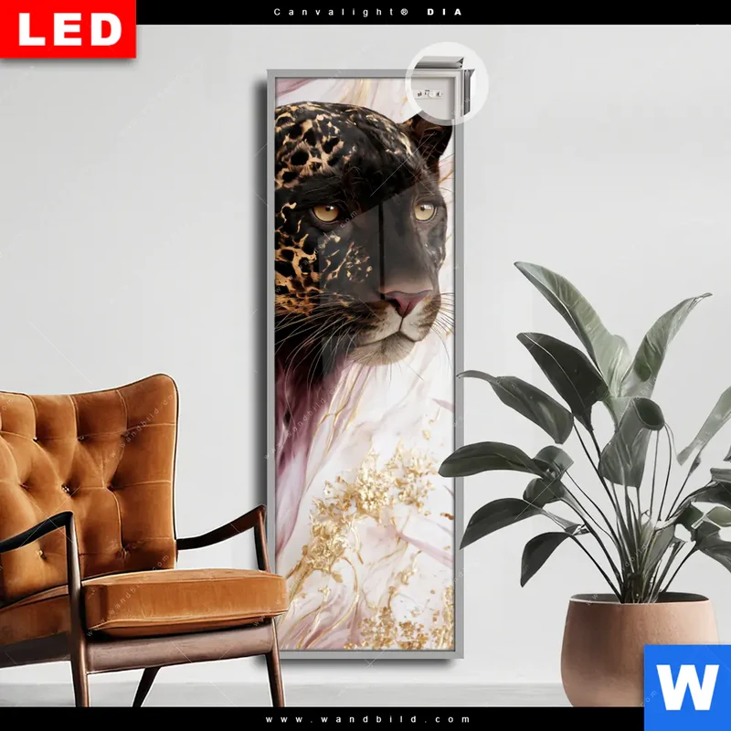 Leuchtbild Acrylglas Canvalight® DIA | Panther Glow | Schmal