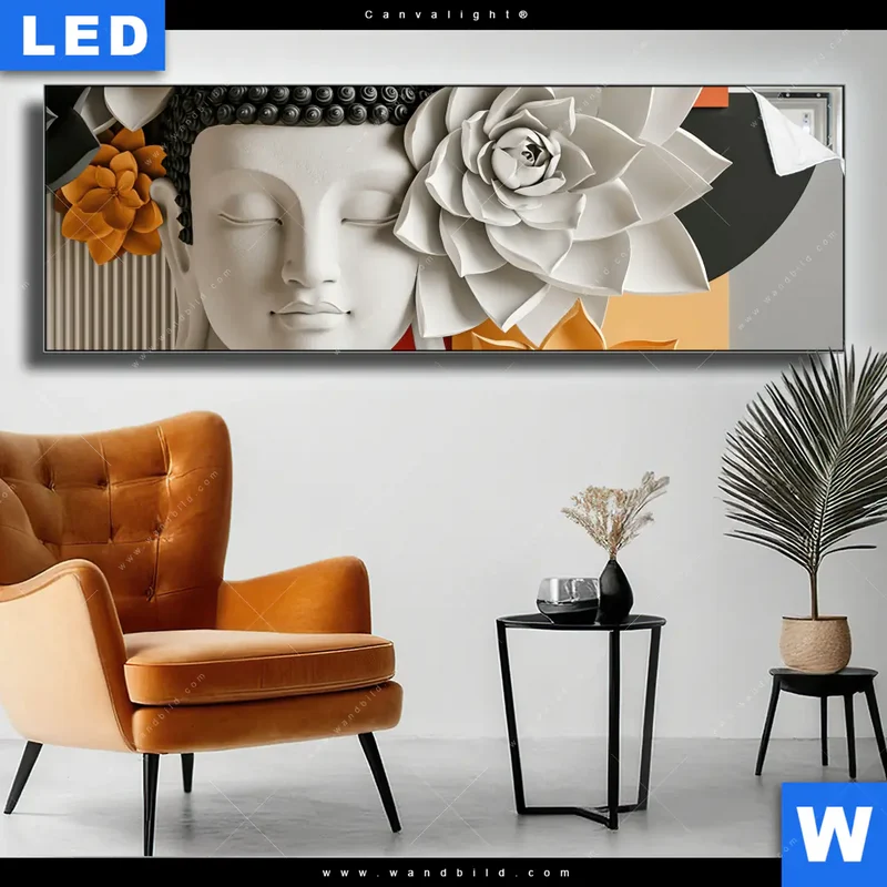 Canvalight® Leuchtbild | Buddha - Zen & Lotus | Panorama