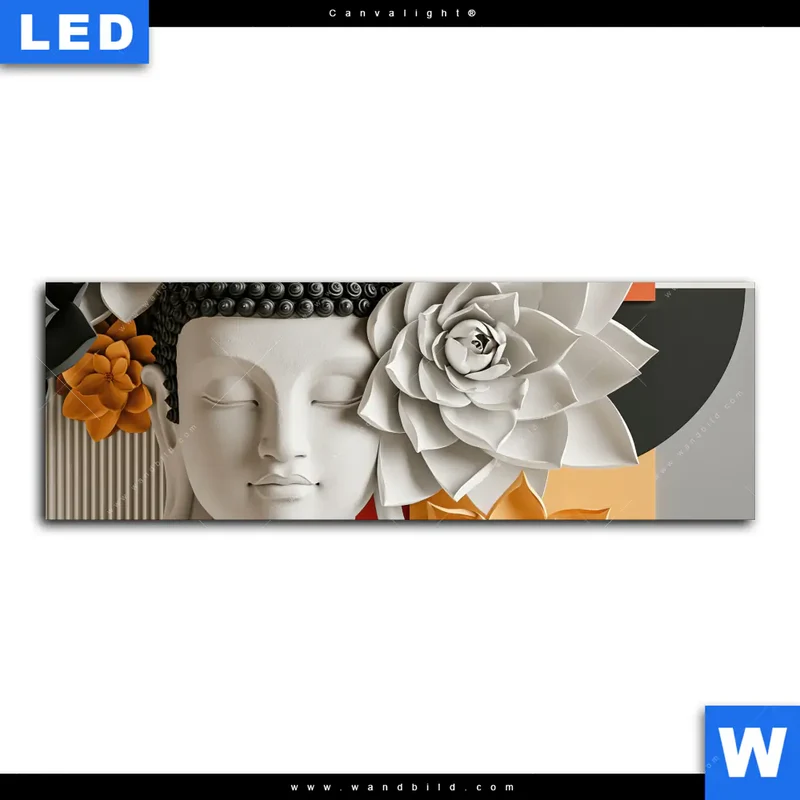 Canvalight® Leuchtbild | Buddha - Zen & Lotus | Panorama