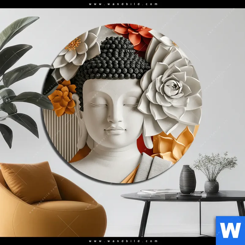 Alu-Dibond Bild | Buddha - Zen & Lotus | Rund