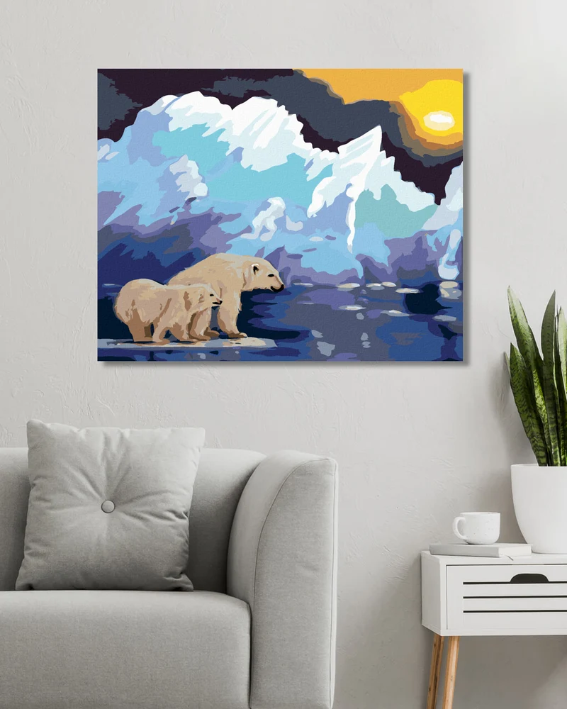 Diamond painting - EISBÄR AUF DEM EIS UND GLETSCHER (D. RUSTY RUST)
