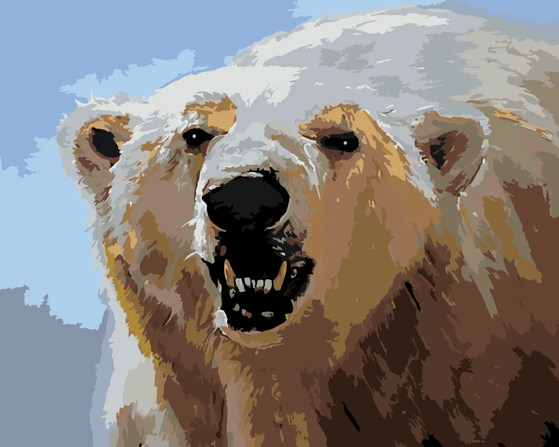 Diamond painting - EISBÄR ZEIGT ZÄHNE (D. RUSTY RUST)