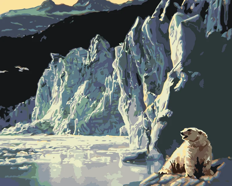 Diamond painting - EISBÄR UND GLETSCHER (D. RUSTY RUST)
