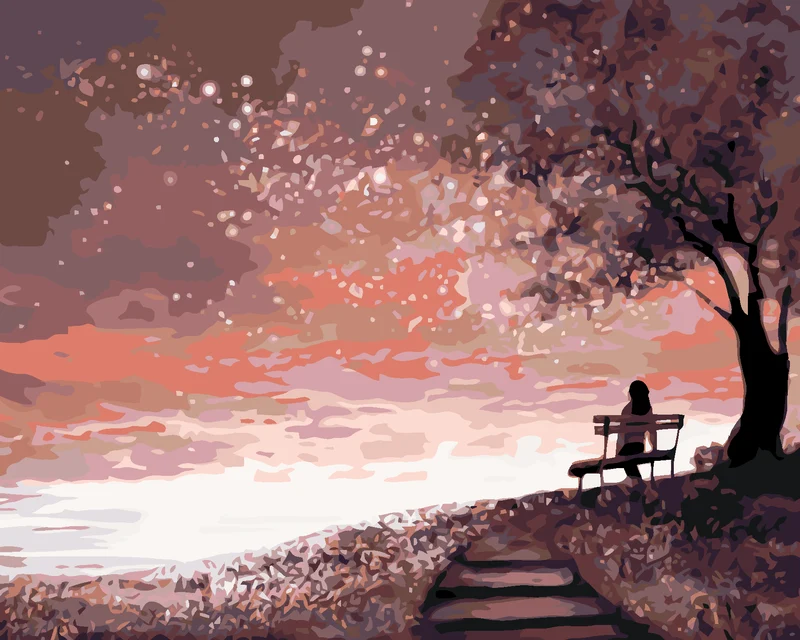 Diamond painting - EINE BANK MIT BLICK IN DEN HIMMEL