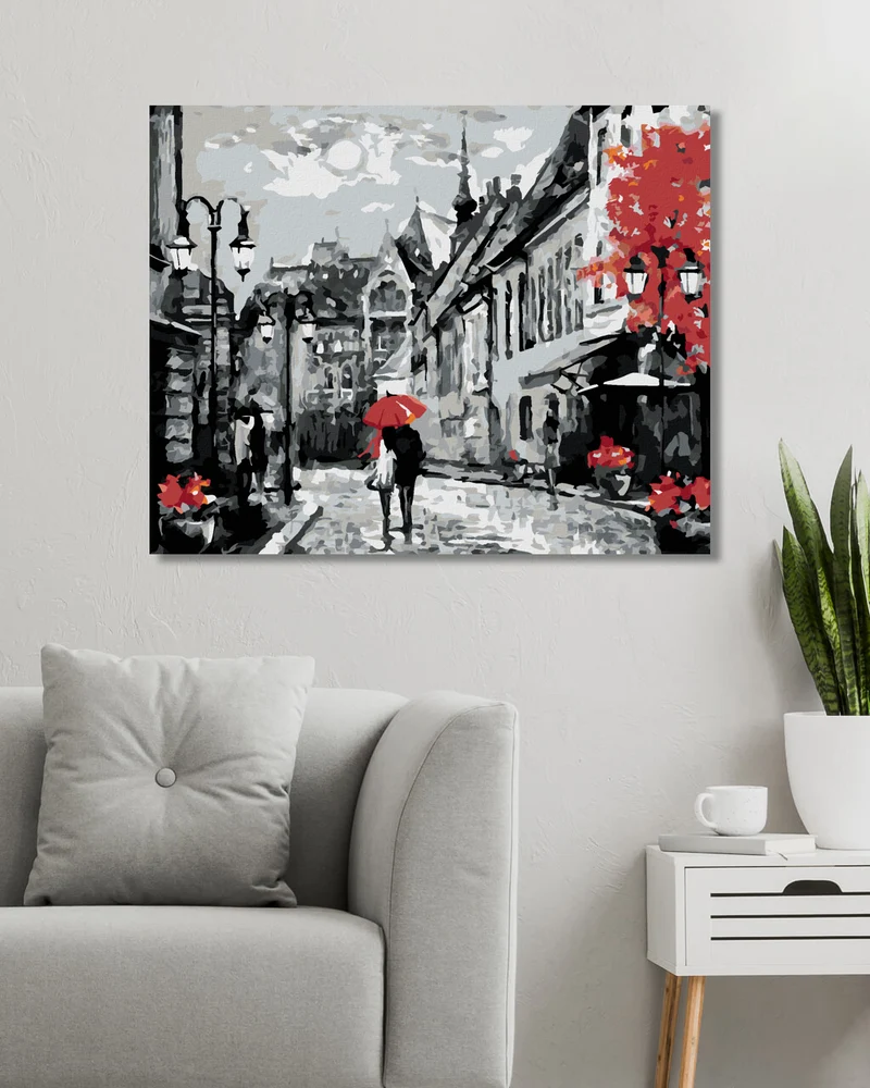 Diamond painting - MENSCHEN UNTER DEM REGENSCHIRM IN BUDAPEST