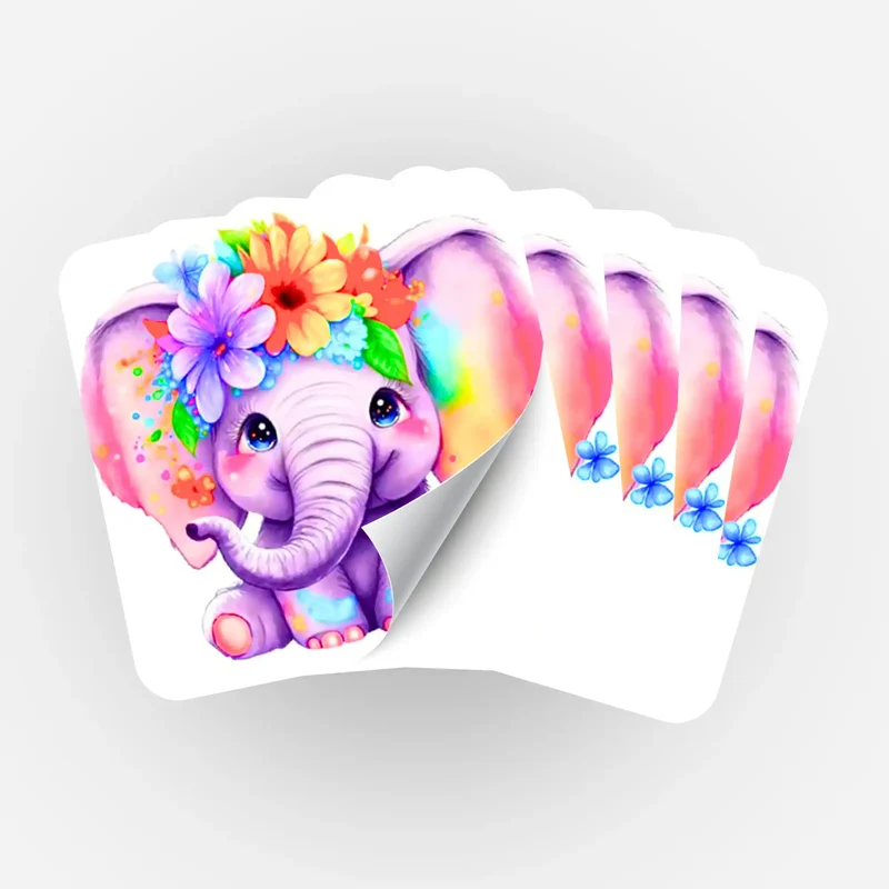 Aufkleber 5er-Set - Der kleine Blumenelefant