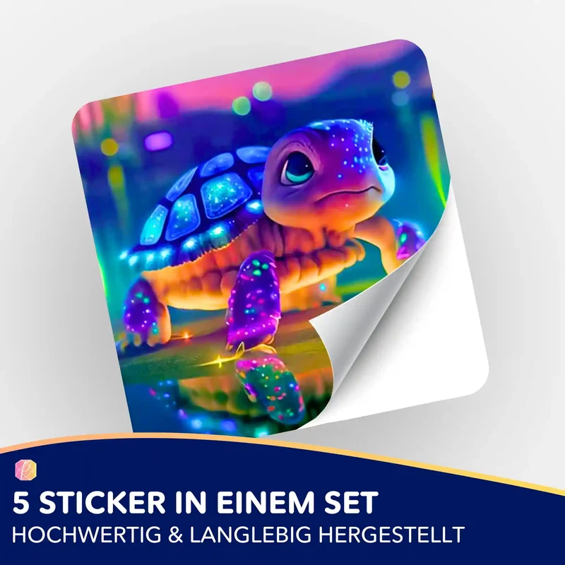 Aufkleber 5er-Set - Sparkling turtle