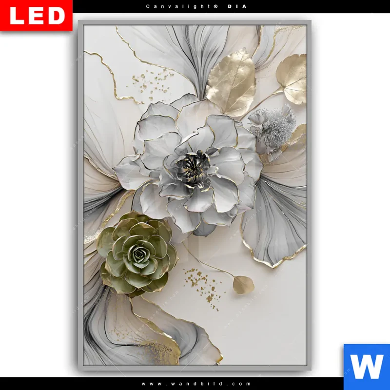 Leuchtbild Acrylglas Canvalight® DIA | Fluid Art - Sukkulentenblüten | Hochformat