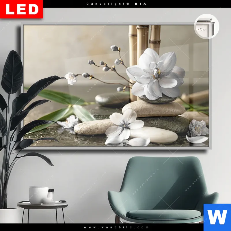 Leuchtbild Acrylglas Canvalight® DIA | Blüten der Stille | Querformat