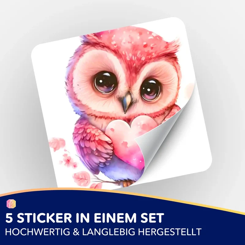 Aufkleber 5er-Set - Loving Owl