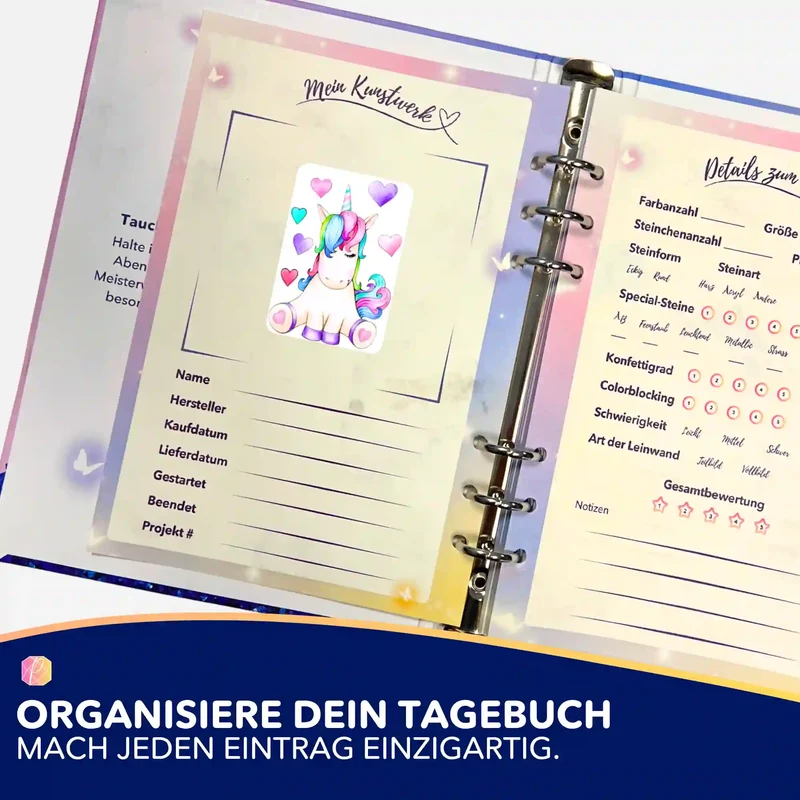 Aufkleber 5er-Set - Buntes Einhorn